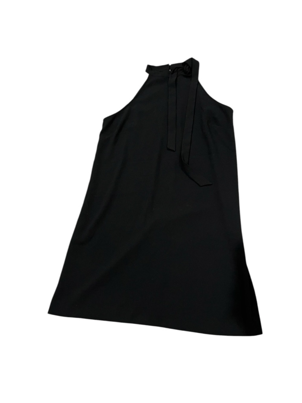 Ann Taylor Black Halter Tie-Neck Midi Dress